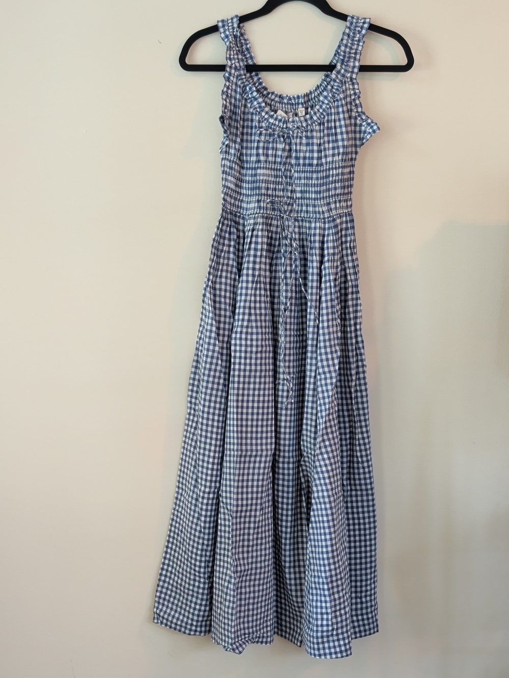 NWT Doen Blue Gingham Smocked Emmaretta Dress Sz XS